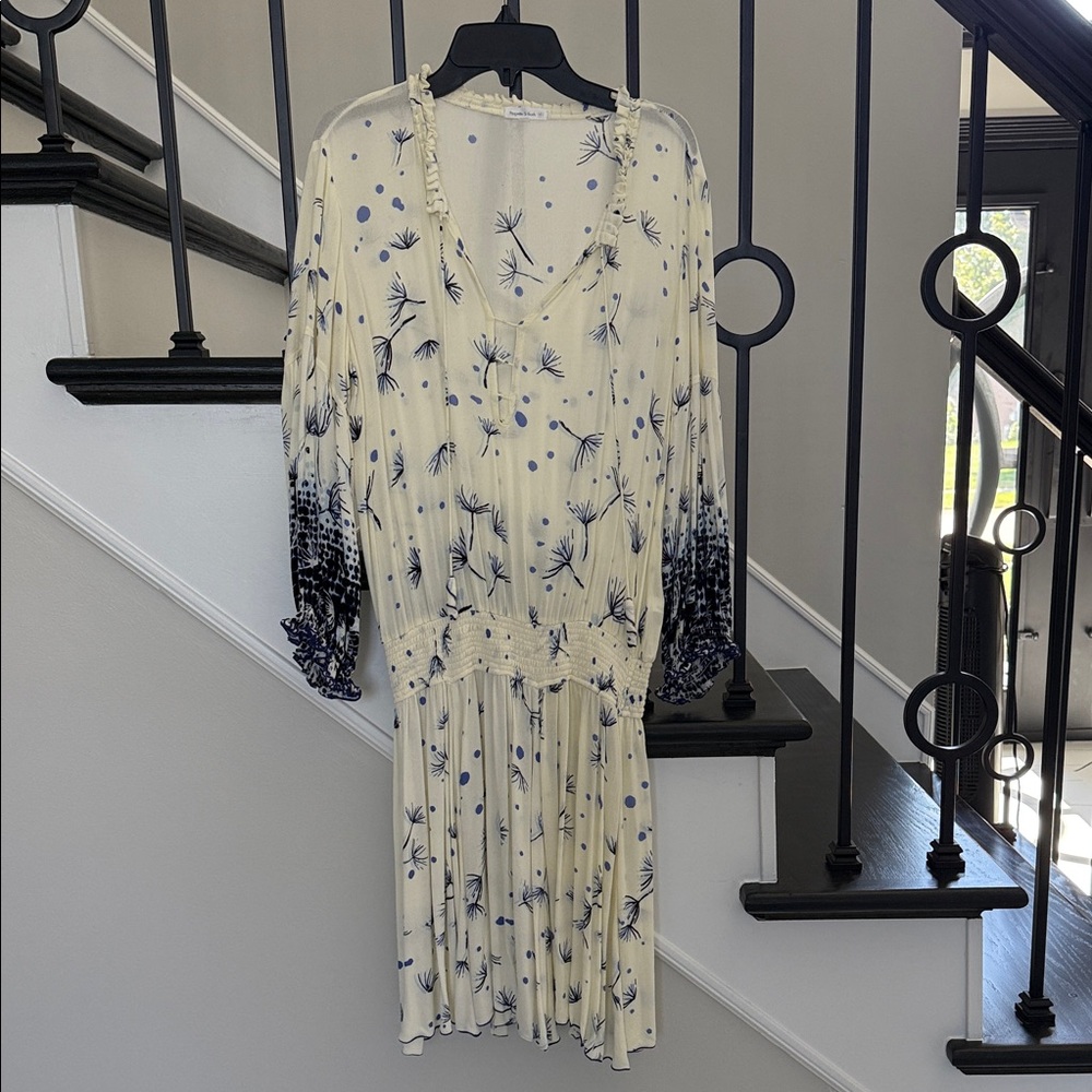 Poupette St. Barth Cream and Blue Dress